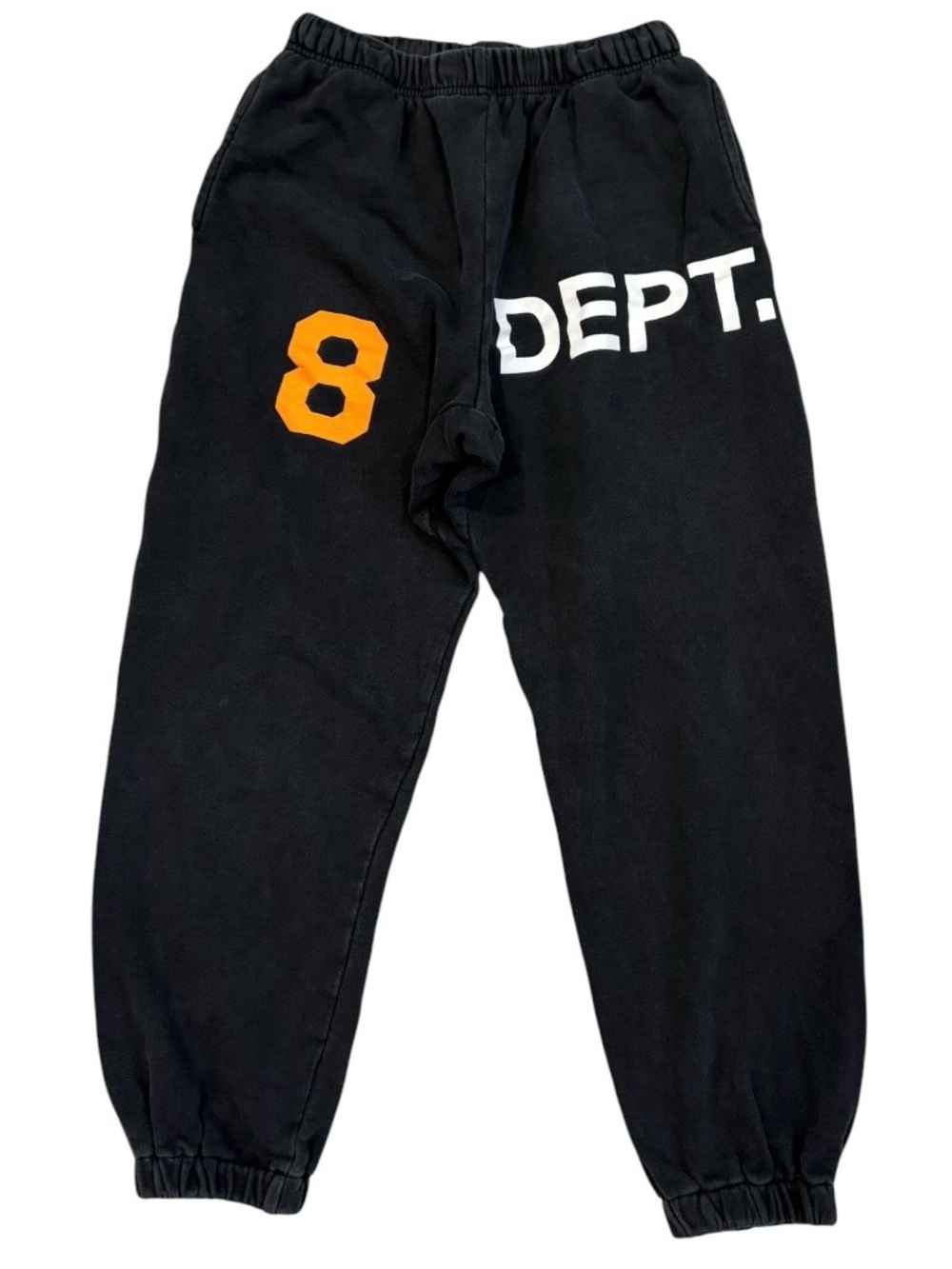 Gallery Dept. DEPT. 8 Logo Sweatpants Black Orange XL Made in USA Vintage Wash